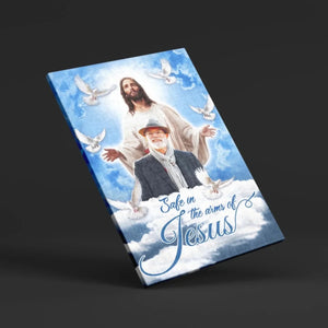 Personalized Canvas Prints, Custom Photo, Sympathy Gifts, Memorial Gifts, Loss Parents, Blue Sky With Pigeon Safe In The Arms Of Jesus Dem Canvas