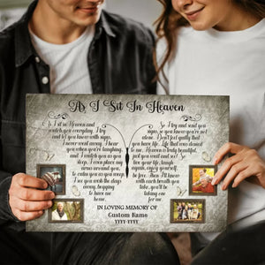 Personalized Canvas Prints, Custom Photo, Memorial Gifts, Bereavement Gifts, Remembrance Gifts, As I Sit In Heaven Dem Canvas