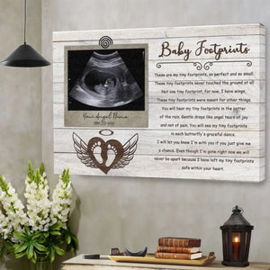 Personalized Canvas Prints, Custom Photo, Sympathy Gifts, Remembrance Gifts For Infant Loss Gift For Pregnancy Loss, Baby Footprints Dem Canvas