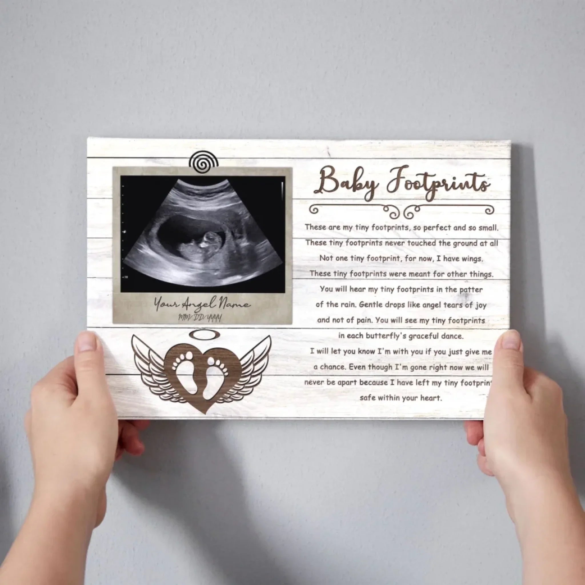 Personalized Canvas Prints, Custom Photo, Sympathy Gifts, Remembrance Gifts For Infant Loss Gift For Pregnancy Loss, Baby Footprints Dem Canvas