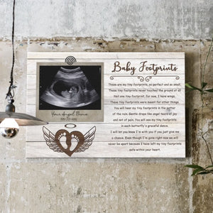 Personalized Canvas Prints, Custom Photo, Sympathy Gifts, Remembrance Gifts For Infant Loss Gift For Pregnancy Loss, Baby Footprints Dem Canvas