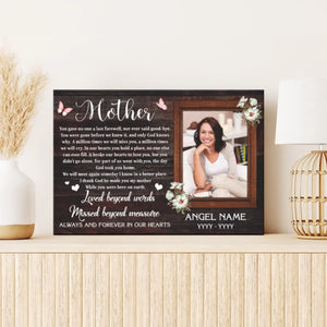 Personalized Canvas Prints, Custom Photo Sympathy Gifts, Bereavement Gifts, Remembrance Gifts, Loss Of Mother, God Took You Home Dem Canvas