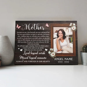 Personalized Canvas Prints, Custom Photo Sympathy Gifts, Bereavement Gifts, Remembrance Gifts, Loss Of Mother, God Took You Home Dem Canvas