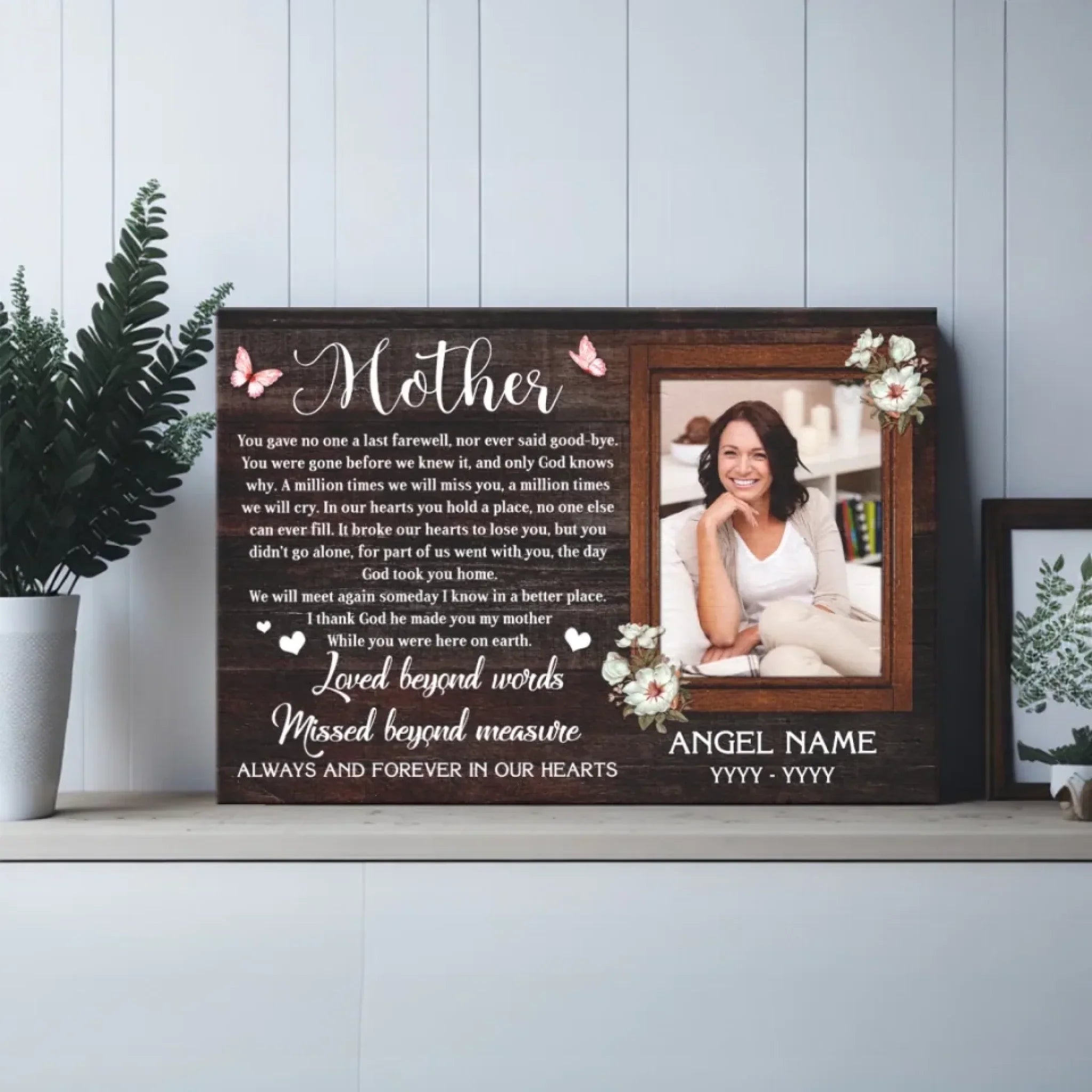 Personalized Canvas Prints, Custom Photo Sympathy Gifts, Bereavement Gifts, Remembrance Gifts, Loss Of Mother, God Took You Home Dem Canvas