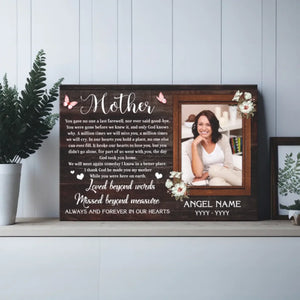 Personalized Canvas Prints, Custom Photo Sympathy Gifts, Bereavement Gifts, Remembrance Gifts, Loss Of Mother, God Took You Home Dem Canvas