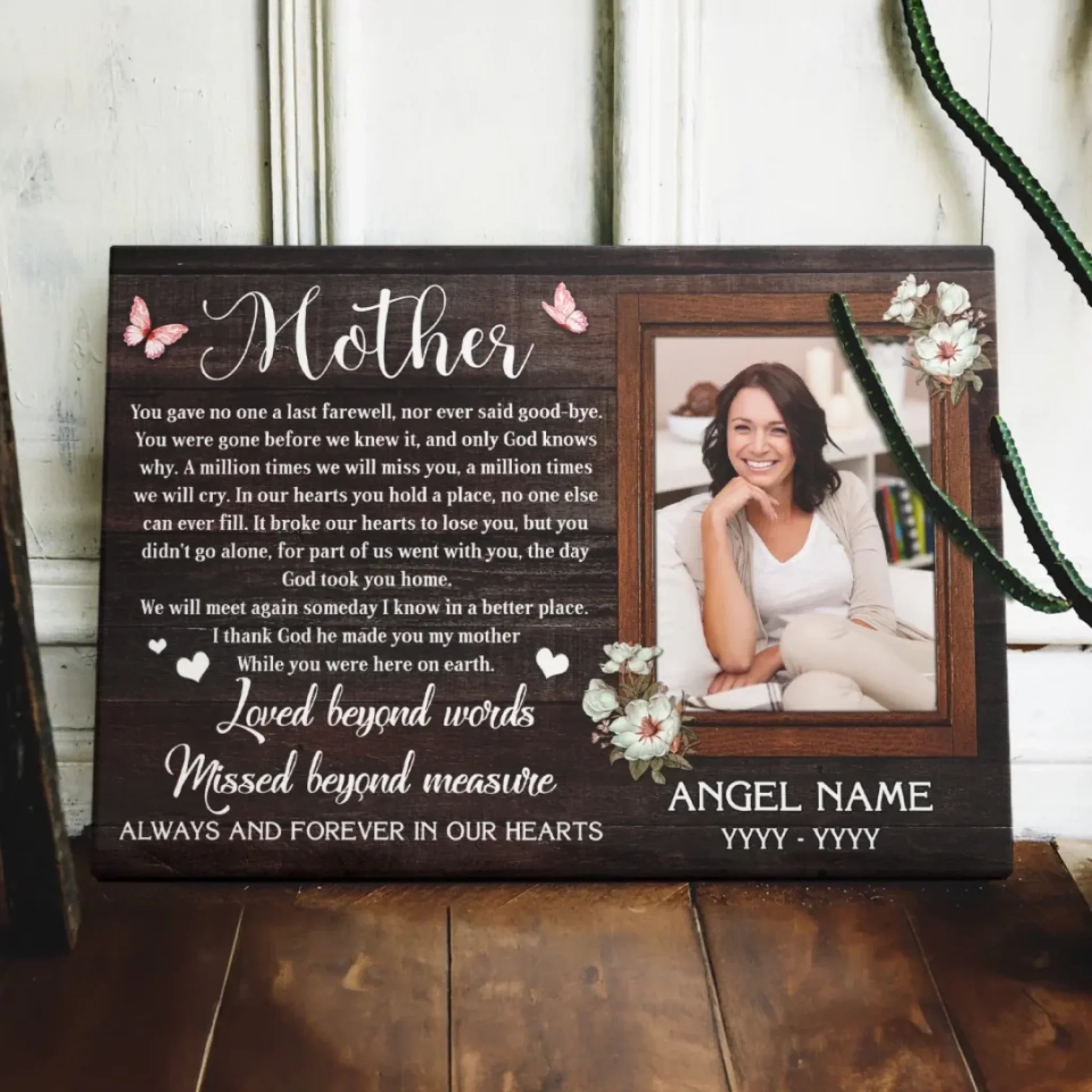 Personalized Canvas Prints, Custom Photo Sympathy Gifts, Bereavement Gifts, Remembrance Gifts, Loss Of Mother, God Took You Home Dem Canvas