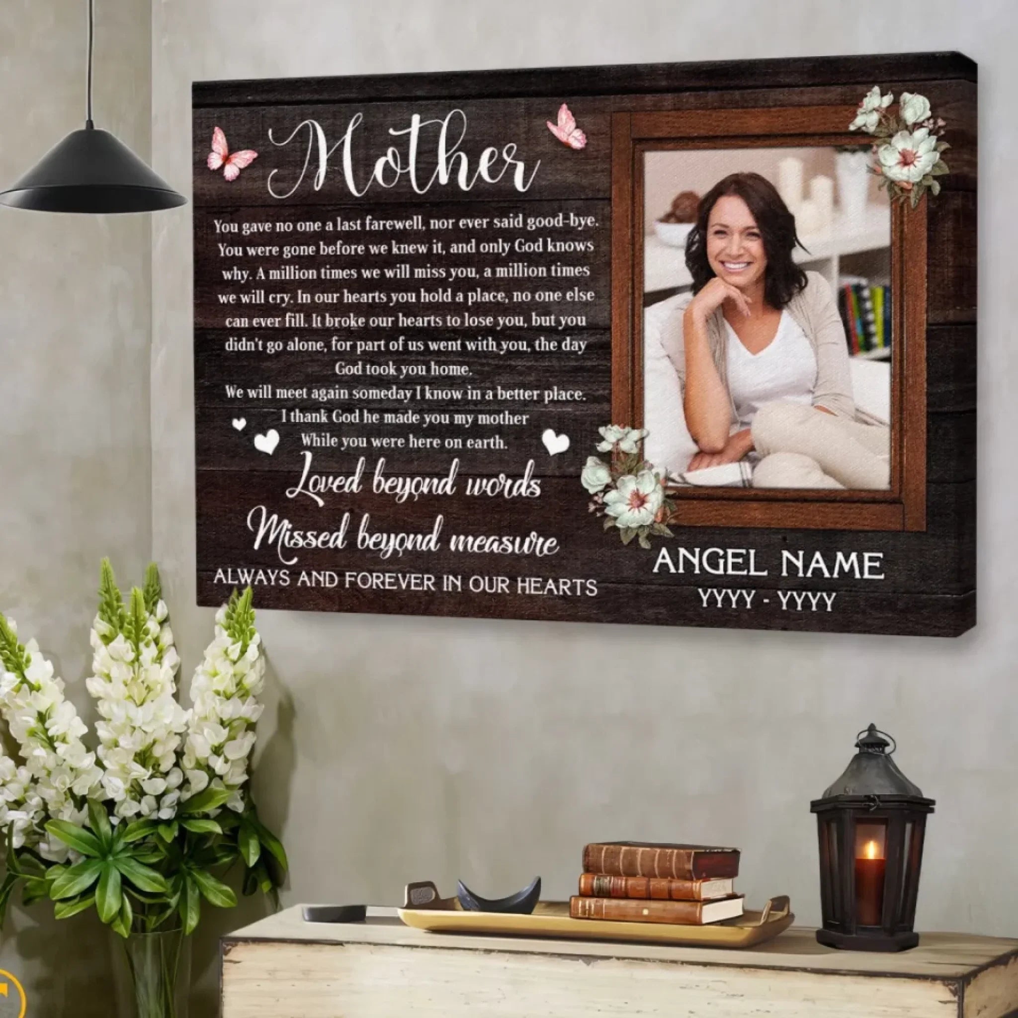 Personalized Canvas Prints, Custom Photo Sympathy Gifts, Bereavement Gifts, Remembrance Gifts, Loss Of Mother, God Took You Home Dem Canvas