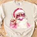 Retro Santa Christmas Blowing Bubble, Vintage Merry Christmas Sweater, Funny Santa With Sunglasses Xmas Holiday Sweatshirt C1633