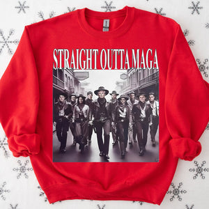 Straight Outta MAGA, Humorous Trump Shirt, Trump 47th President Sweatshirt Bright T1754 - GOP