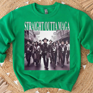 Straight Outta MAGA, Humorous Trump Shirt, Trump 47th President Sweatshirt Bright T1754 - GOP