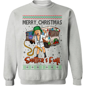 Trump 2024 Merry Christmas Shitter’s Full, Funny Trump Christmas Shirt, Trump 47th President Sweatshirt Bright T1757 - GOP