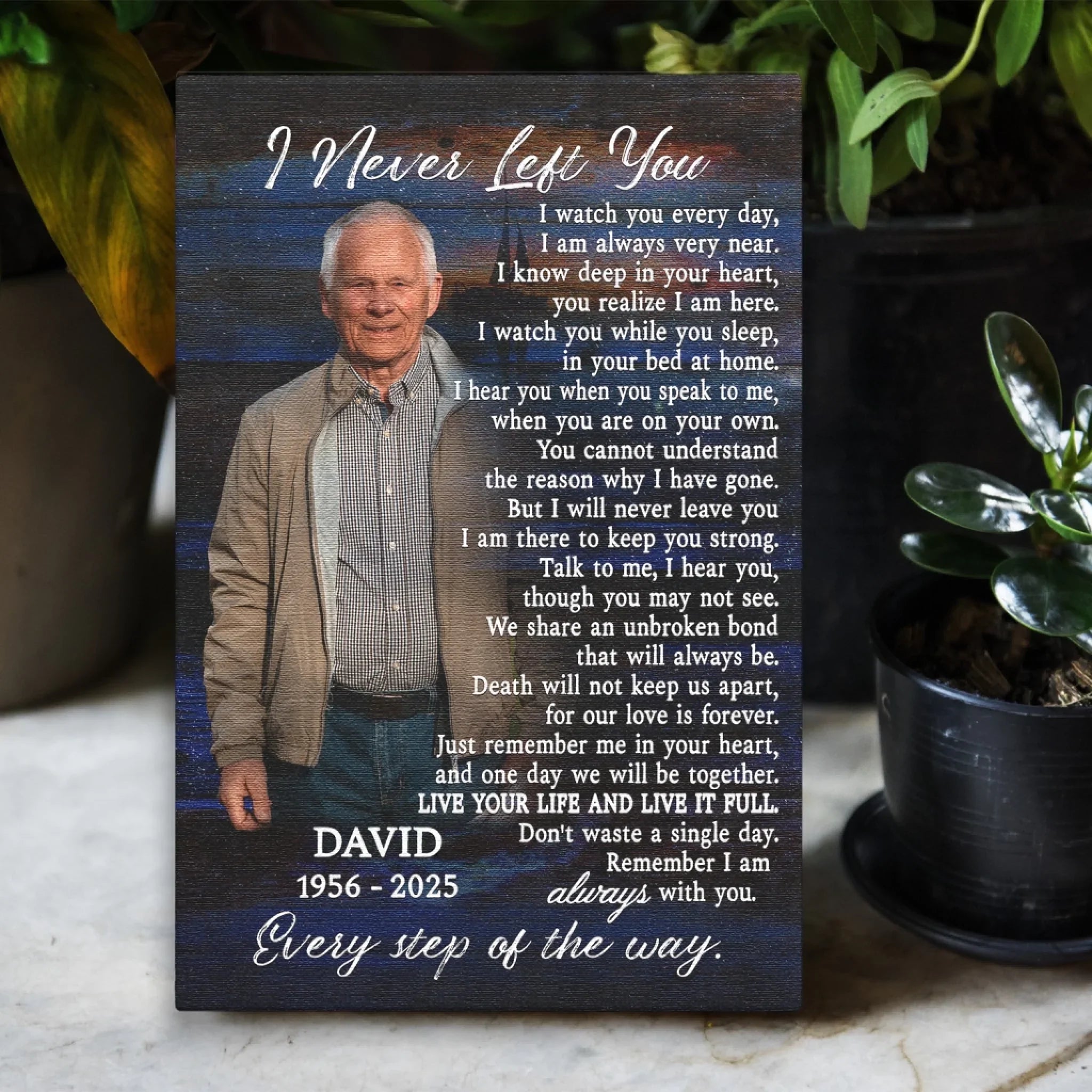 Memorial Personalized Canvas Prints - Custom Photo & Text - 5 Sizes - Memorial Gifts, I Never Left You - Dem Canvas