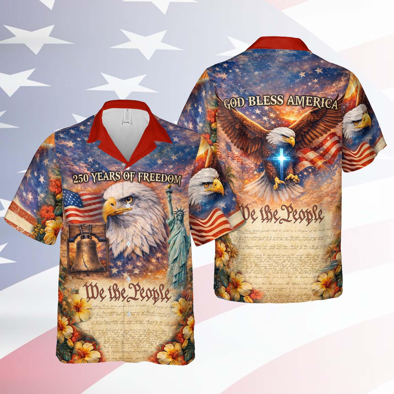 250 Years Of Freedom Hawaiian Shirt, Patriotic 1776–2026 Semiquincentennial AOP Shirt 684648