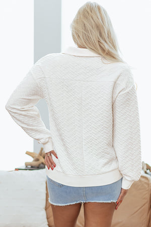 Raina Textured Collared Pullover