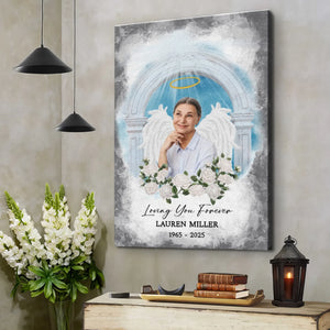 Memorial Personalized Canvas Prints - Custom Photo & Text - 5 Sizes - Sympathy Gifts, Loss Of Loved One, Loving You Forever - Dem Canvas