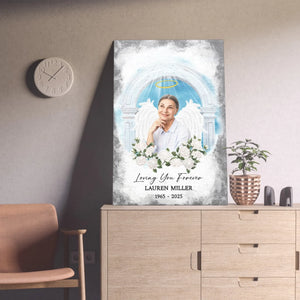 Memorial Personalized Canvas Prints - Custom Photo & Text - 5 Sizes - Sympathy Gifts, Loss Of Loved One, Loving You Forever - Dem Canvas