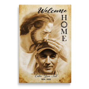 Custom Canvas Prints, God Sympathy Gifts, Jesus Memorial Gift, Remembrance Gifts, Bereavement Gift, Welcome Home Jesus Dem Canvas