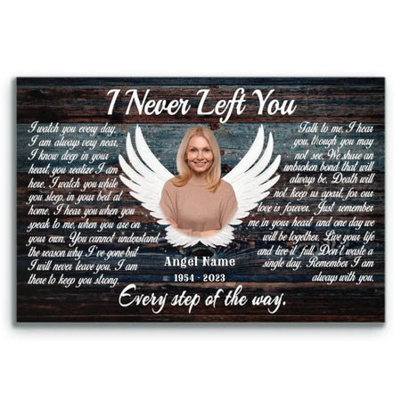 Personalized Canvas Prints, Custom Photo, Memorial Gifts, Sympathy Gifts, Angel Wings I Never Left You Love Dem Canvas