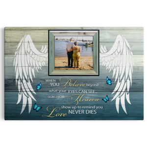Personalized Canvas Prints Upload Photo, Custom Quote - Your Wings Were Ready, When You Believe  ... Dem Canvas