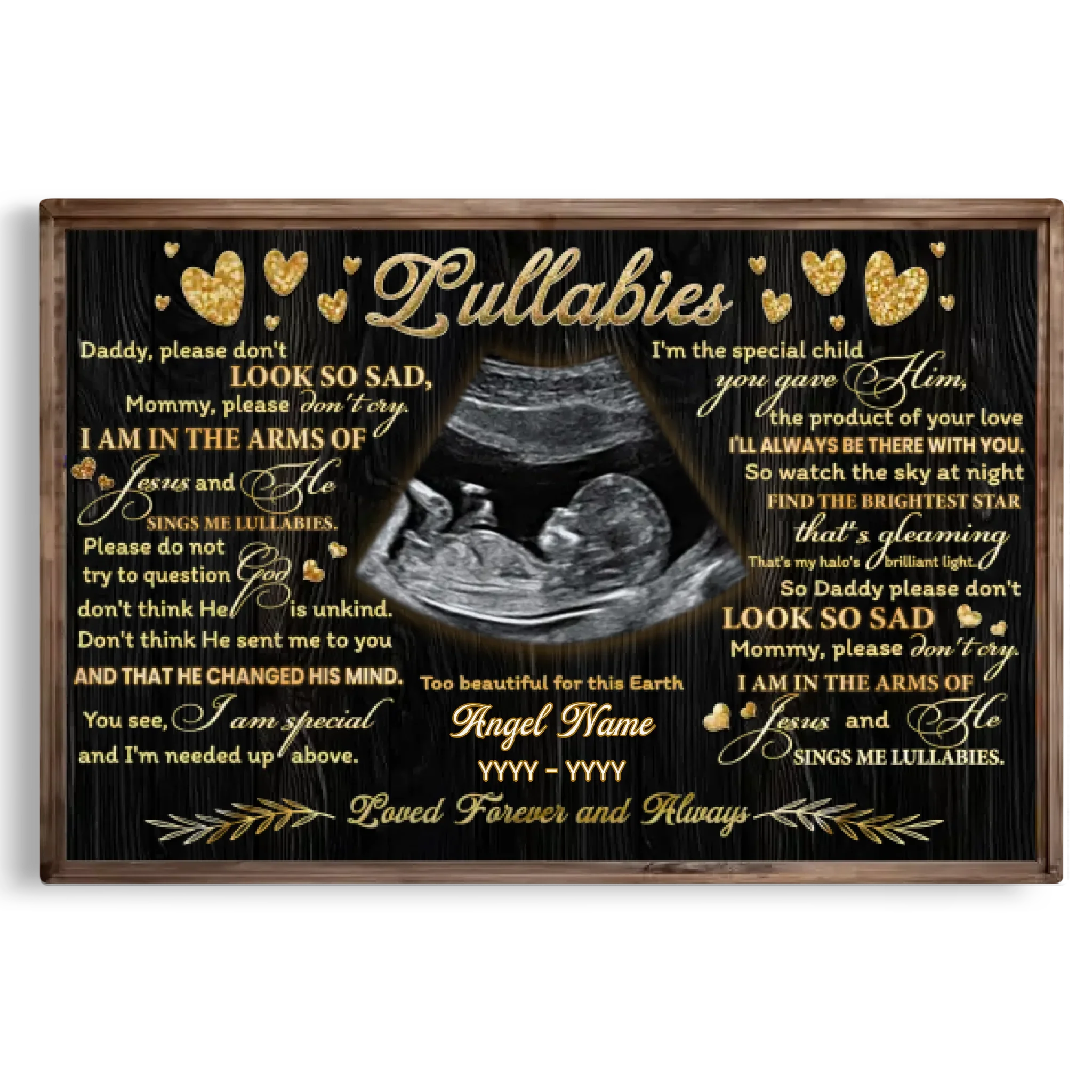 Memorial Canvas - Personalized Canvas Prints - Custom Photo, Gift For Loss Of Stillborn Infant Miscarriage Child
