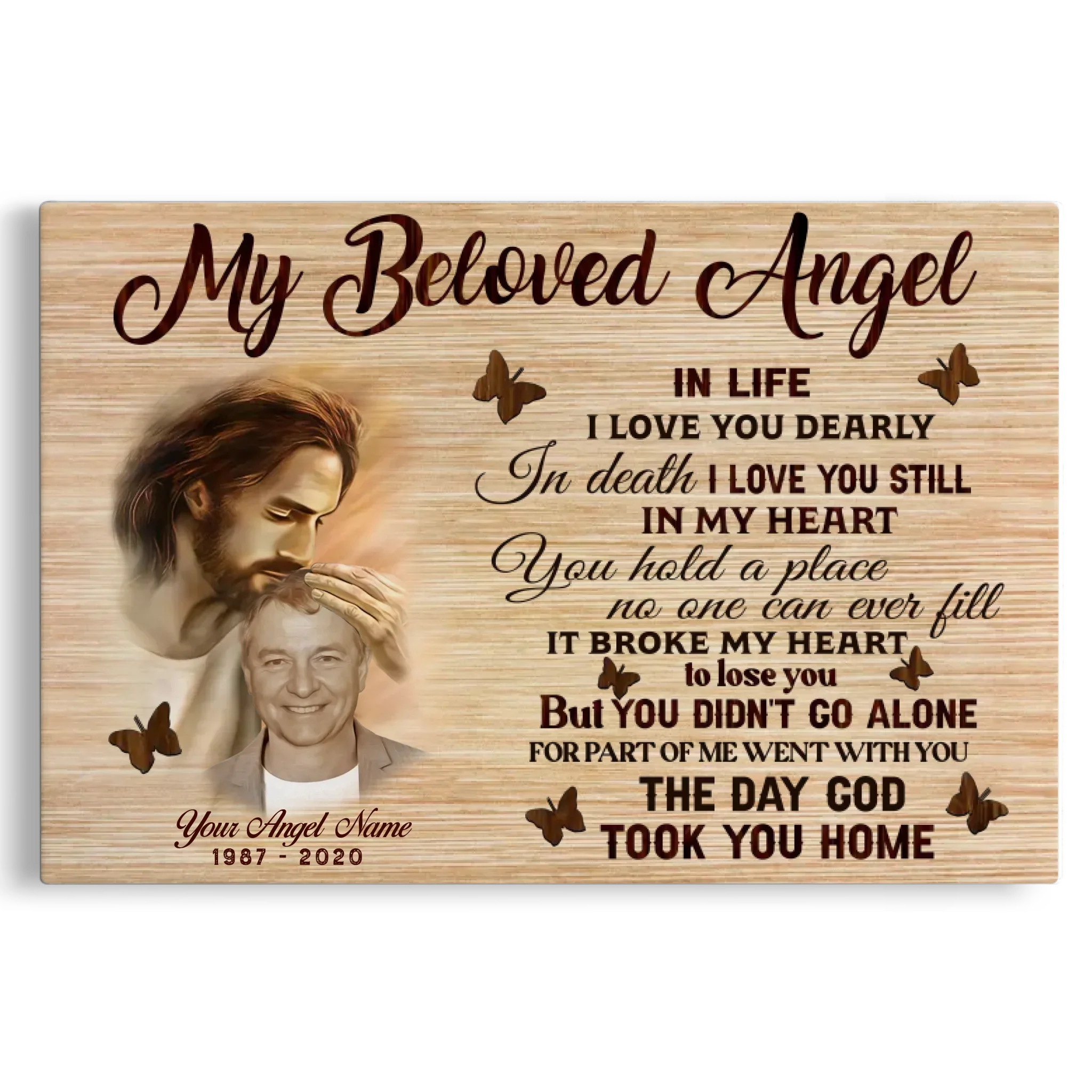 Personalized Photo Memorial Gifts My Beloved Angel Dem Canvas