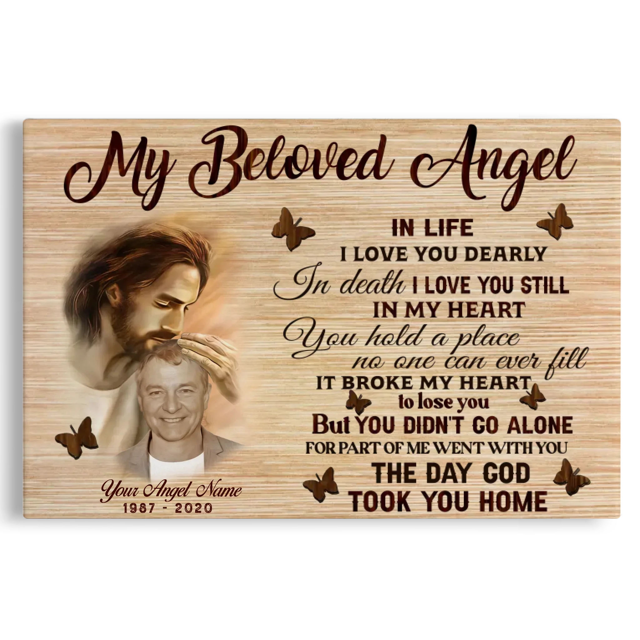 Personalized Photo Memorial Gifts My Beloved Angel Dem Canvas