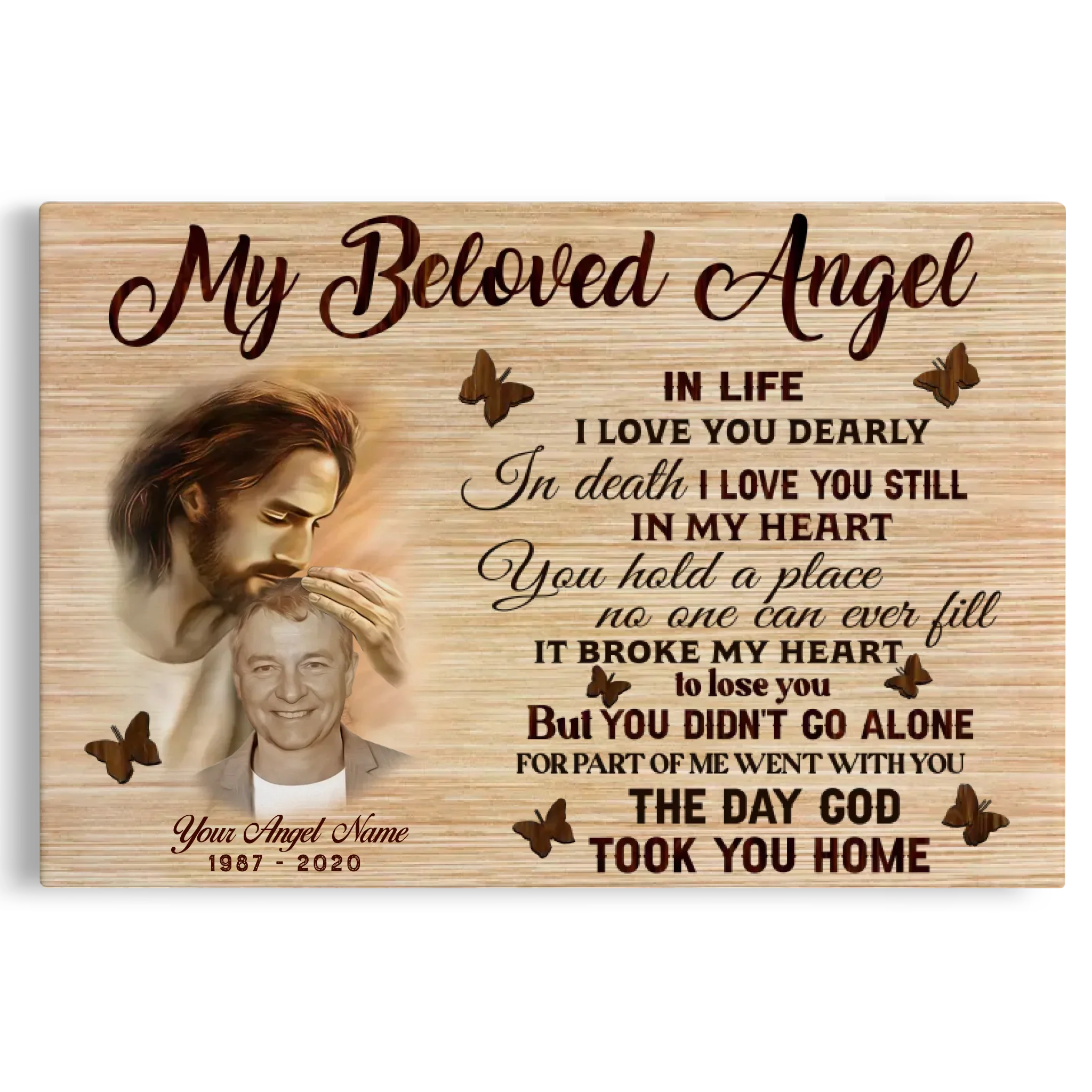 Personalized Photo Memorial Gifts My Beloved Angel Dem Canvas