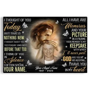 Personalized Upload Photo And Custom Name, Date - I Thought Of You Dem Canvas