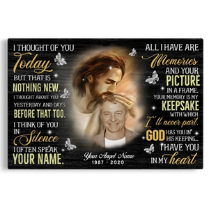 Personalized Upload Photo And Custom Name, Date - I Thought Of You Dem Canvas