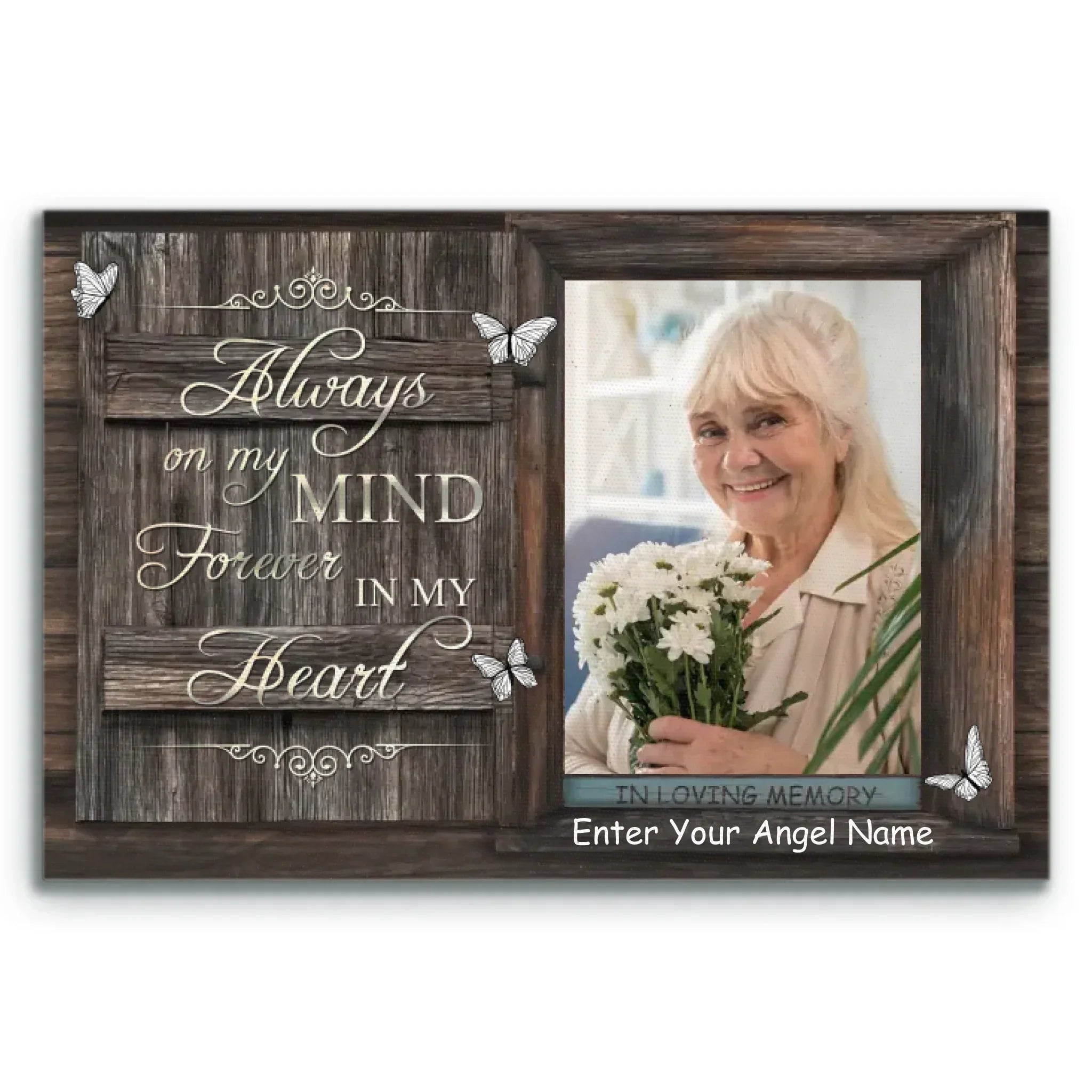 Personalized Canvas Prints Custom Photo, Date And Name - Remembrance, In Loving Memory For Sympathy Dem Canvas
