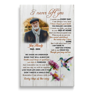 Personalized Canvas Prints Custom Photo, Memorial Gift, Gift For Loss Of Dad, I Never Left You Dem Canvas