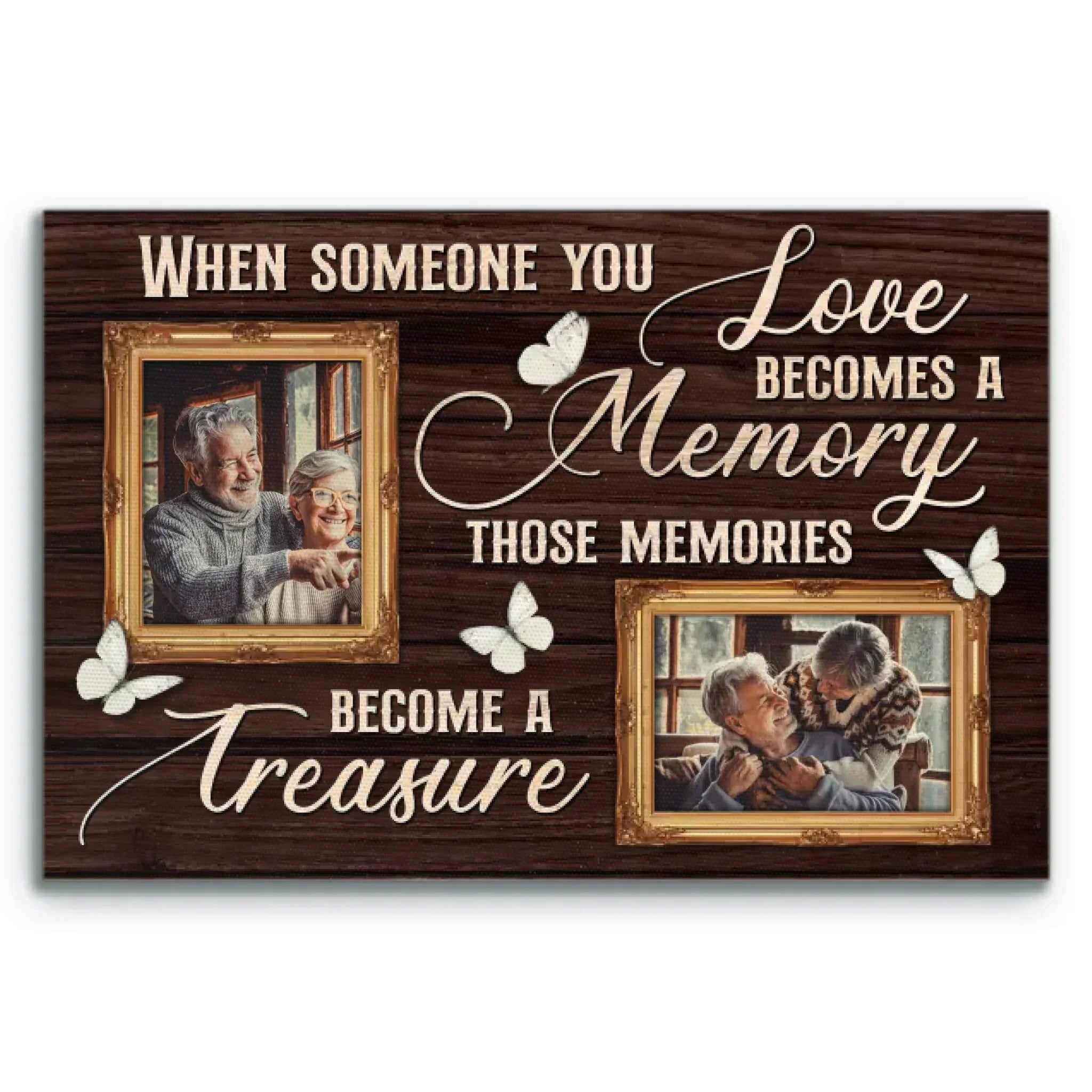 Personalized Canvas Prints, Upload Photo And Name, Memorial Gifts For Loss Of Parents, Memorial Gift, When Someone You Love Dem Canvas