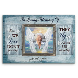 Personalized Canvas Prints, Custom Photos, Remembrance Gift, In Loving Memory, Gift For Sympathy Angel Wings Wall Art  Dem Canvas