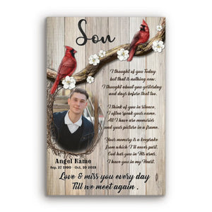 Personalized Photo Canvas Prints, Memorial Gifts, Loss Of Son, Sympathy Son, Love And Miss You Every Day Dem Canvas