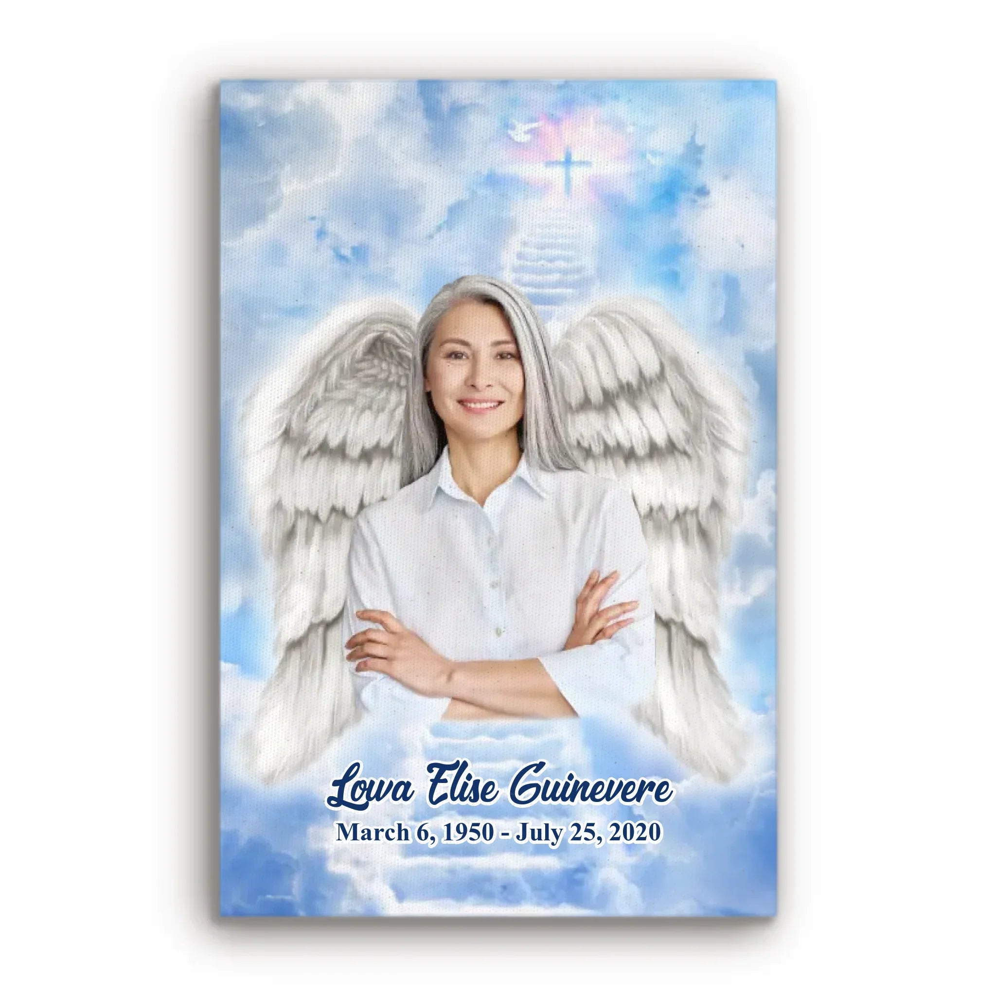 Personalized Canvas Prints, Custom Photo, Memorable Gift, Add Angel Wings and Halo to Photo, Add Deceased Loved One with Angel Wings Dem Canvas