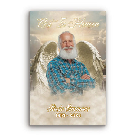 Personalized Canvas Prints, Custom Photo, Memorable Gift, Add Angel Wings to Lost Loved One, Add Deceased Loved One with Angel Wings Dem Canvas