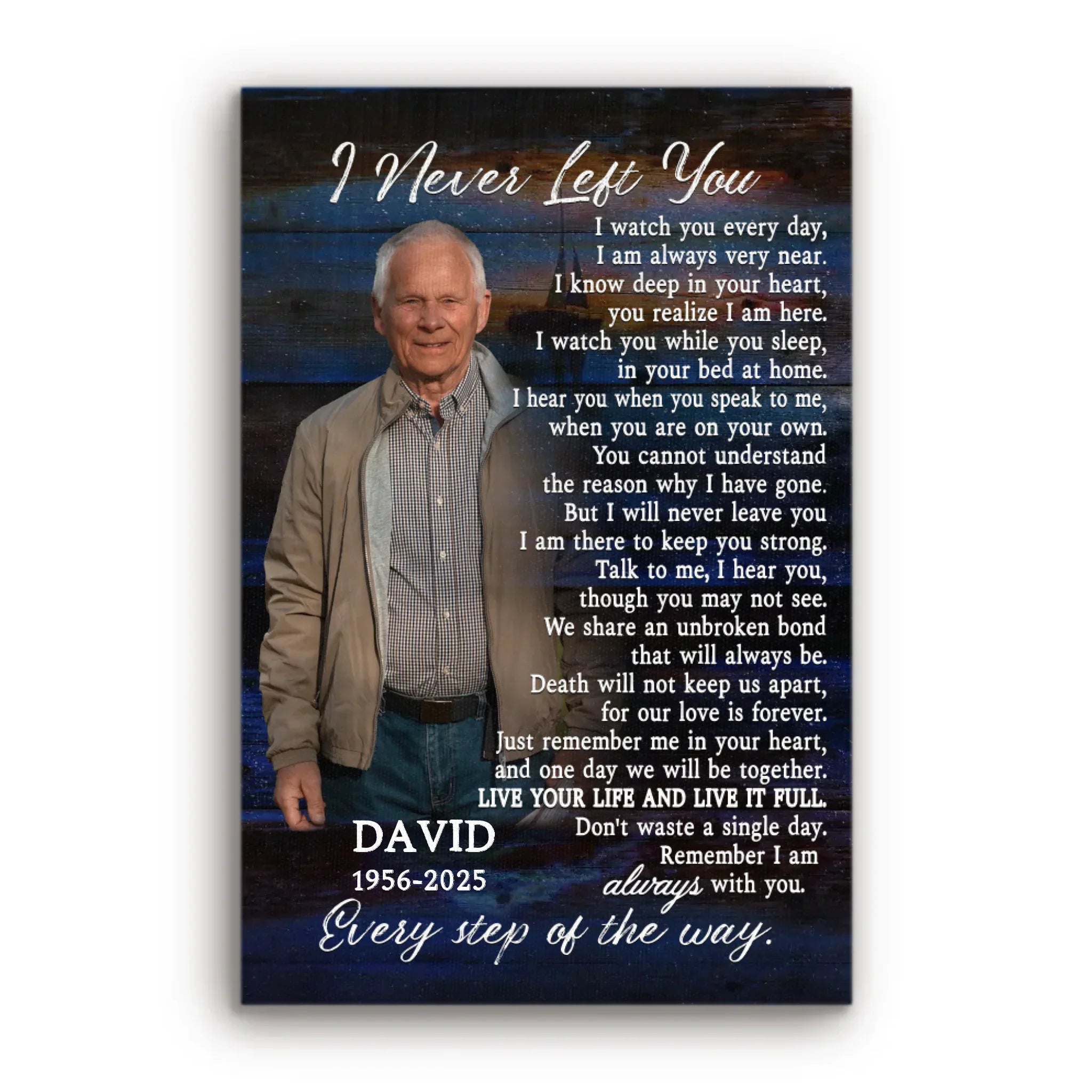 Memorial Personalized Canvas Prints - Custom Photo & Text - 5 Sizes - Memorial Gifts, I Never Left You - Dem Canvas
