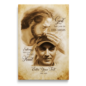 Personalized Canvas Prints, Custom Photo Gift, Memorial Gifts For Loss, God Has You In His Arms, Sympathy Remembrance Dem Canvas