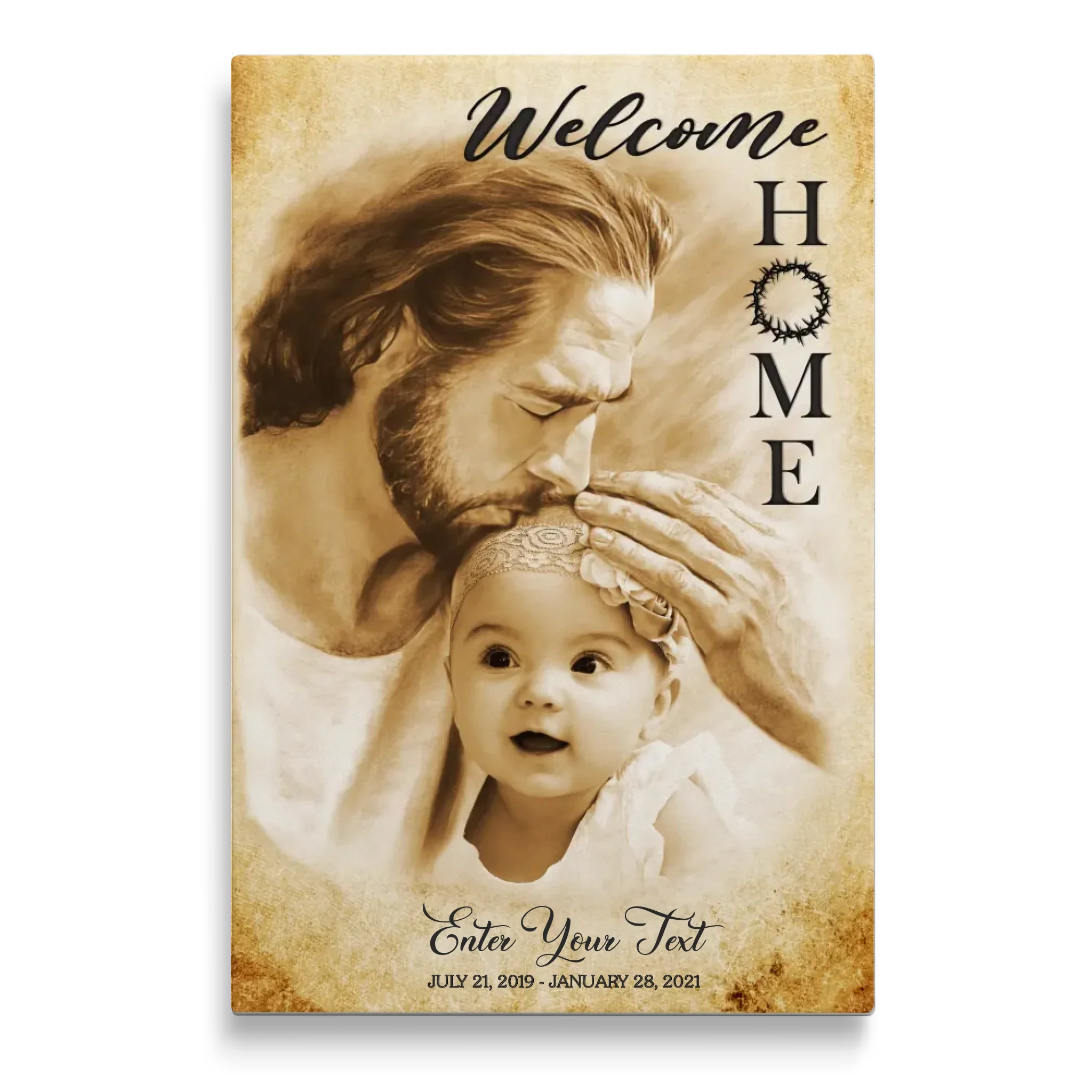 Personalized Canvas Prints, Custom Photo Memorial Gift, Baby Girl Loss Gift, Baby Loss Gift, Welcome Home, Safe In The Arms Of Jesus Dem Canvas