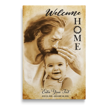 Personalized Canvas Prints, Custom Photo, Memorial Gift, Baby Boy Loss Gift, Baby Loss Gift, Welcome Home, Safe In The Arms Of Jesus Dem Canvas