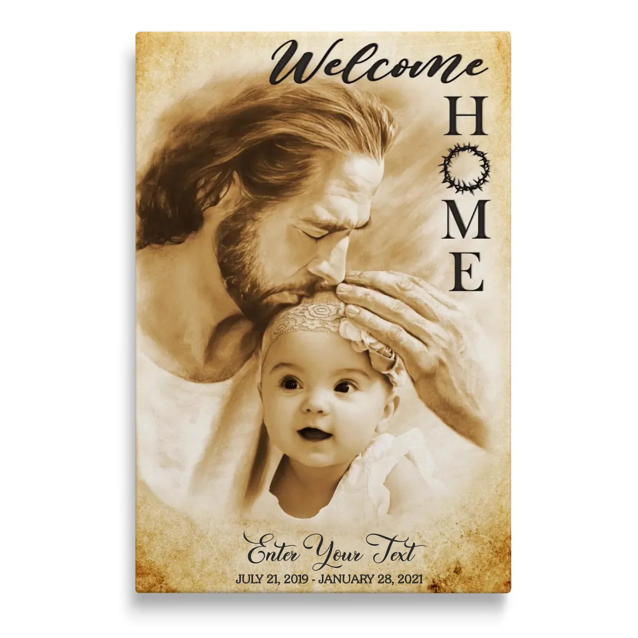 Personalized Canvas Prints, Custom Photo Memorial Gift, Baby Girl Loss Gift, Baby Loss Gift, Welcome Home, Safe In The Arms Of Jesus Dem Canvas