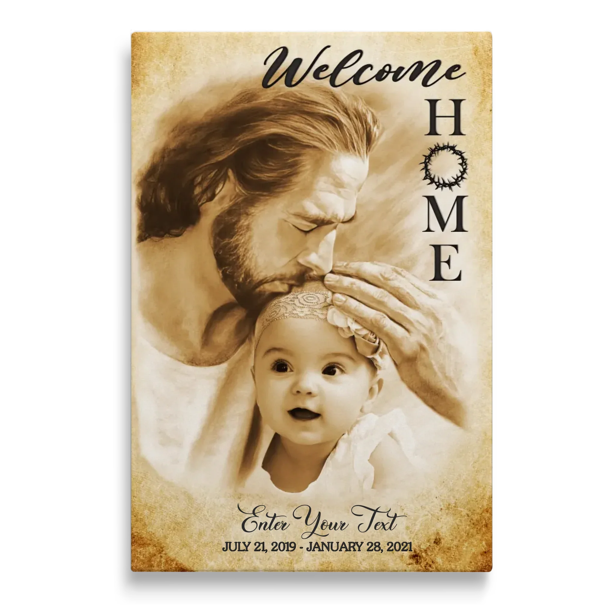 Personalized Canvas Prints, Custom Photo Memorial Gift, Baby Girl Loss Gift, Baby Loss Gift, Welcome Home, Safe In The Arms Of Jesus Dem Canvas