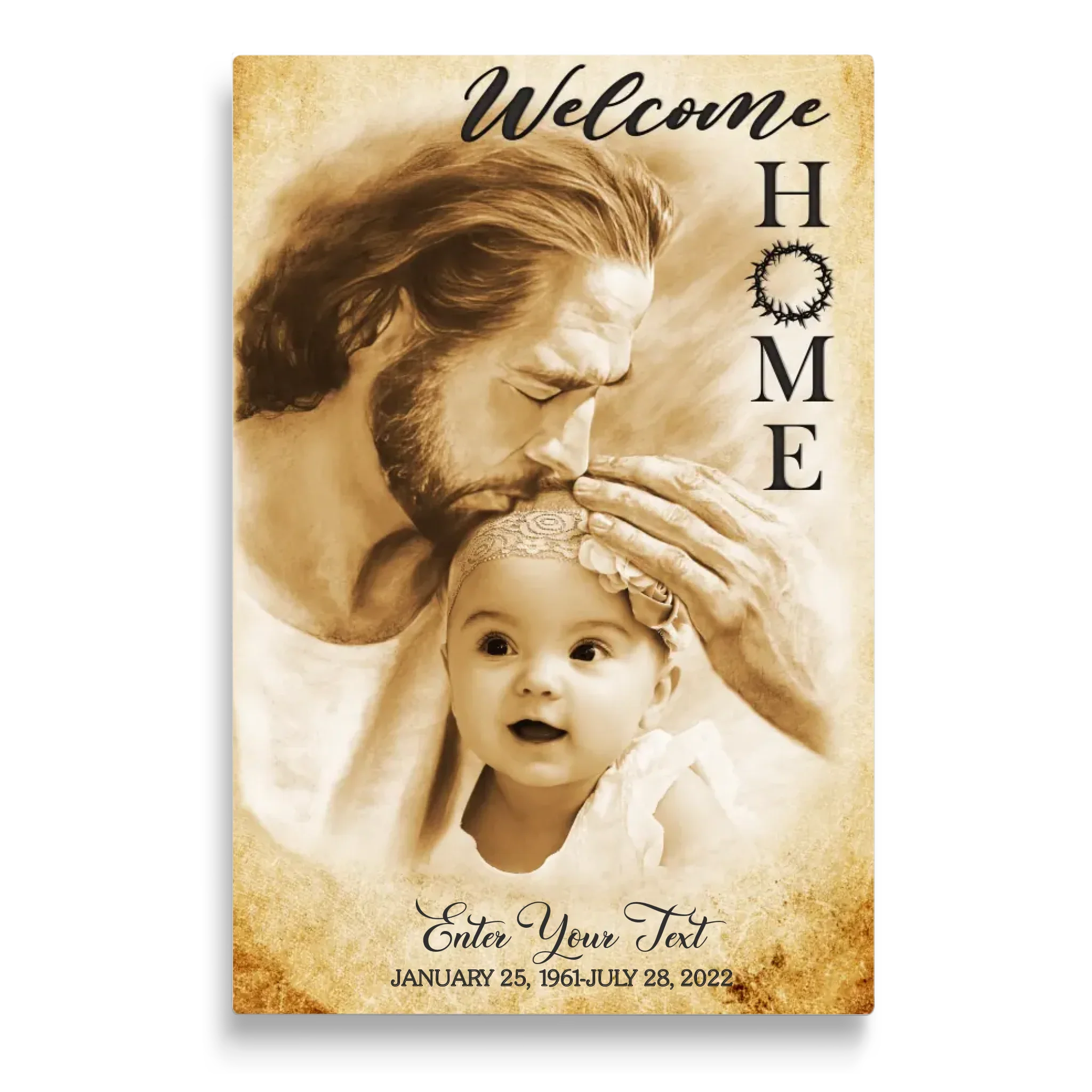 Personalized Canvas Prints, Custom Photo Memorial Gift, Baby Girl Loss Gift, Baby Loss Gift, Welcome Home, Safe In The Arms Of Jesus Dem Canvas