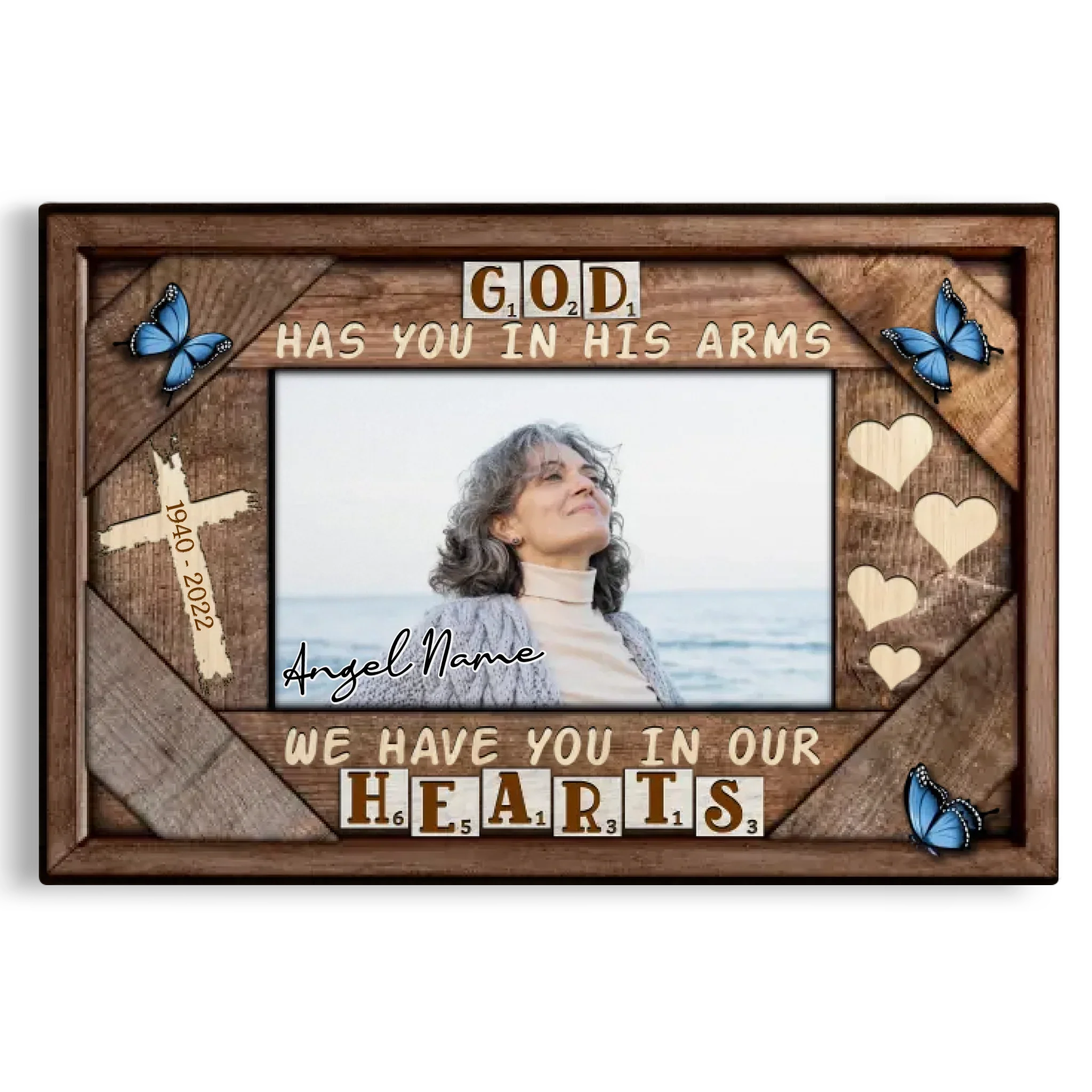 Personalized Canvas Prints Custom Photo, Sympathy Gifts, Remembrance, Memorial Gifts, Gifts, God Have You In His Arms Dem Canvas