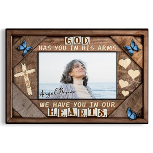 Personalized Canvas Prints Custom Photo, Sympathy Gifts, Remembrance, Memorial Gifts, Gifts, God Have You In His Arms Dem Canvas