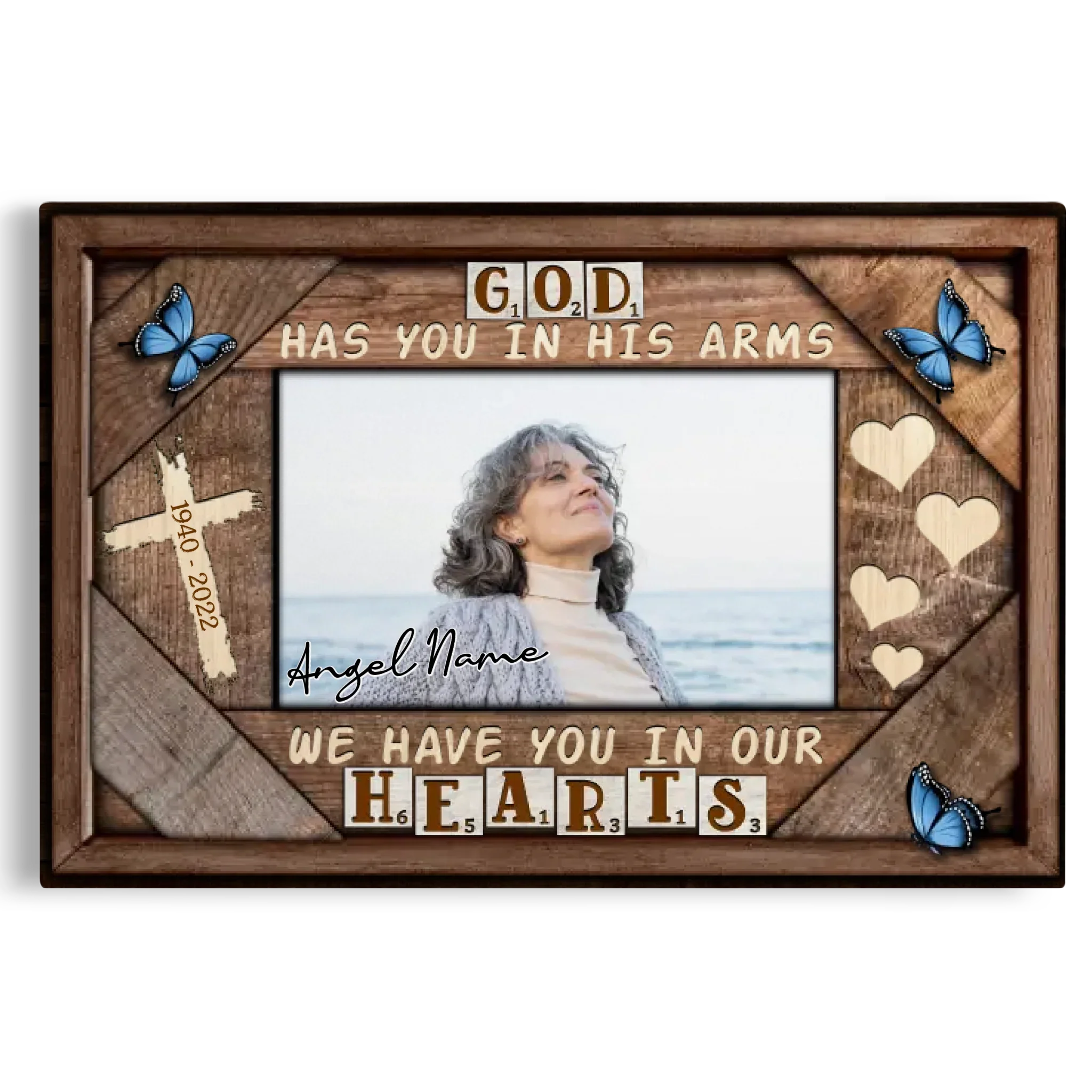 Personalized Canvas Prints Custom Photo, Sympathy Gifts, Remembrance, Memorial Gifts, Gifts, God Have You In His Arms Dem Canvas