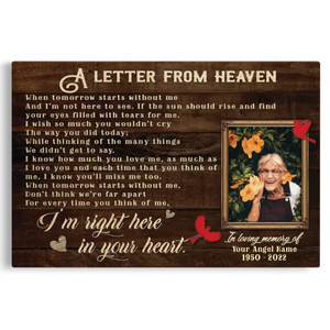 Personalized Canvas Prints, Custom Photo And Name, Memorial Gift, Sympathy Gifts, Remembrance Gifts, Remembrance Gifts Dem Canvas
