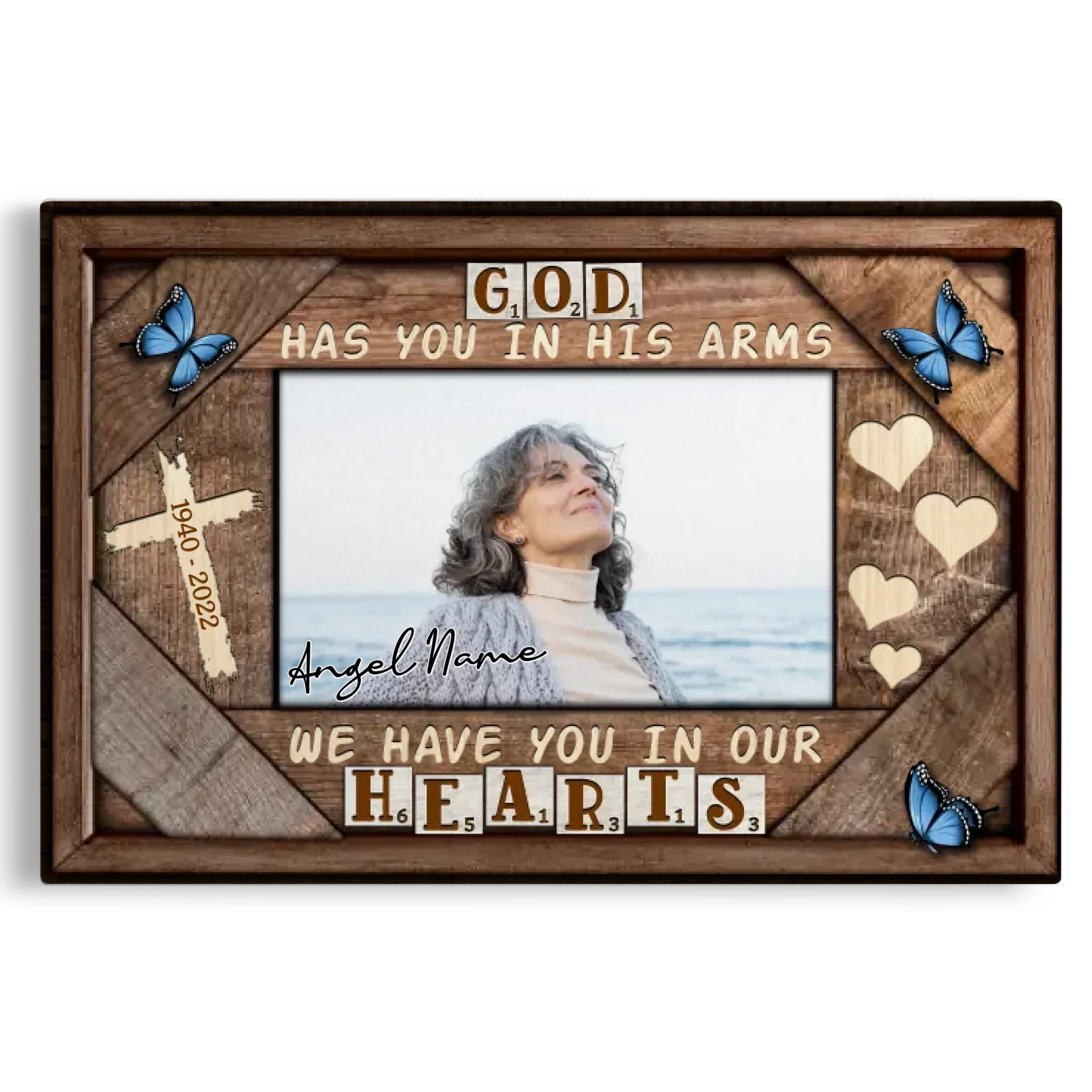 Personalized Canvas Prints Custom Photo, Sympathy Gifts, Remembrance, Memorial Gifts, Gifts, God Have You In His Arms Dem Canvas