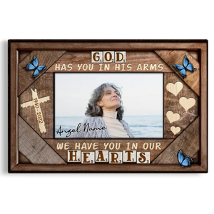 Personalized Canvas Prints Custom Photo, Sympathy Gifts, Remembrance, Memorial Gifts, Gifts, God Have You In His Arms Dem Canvas