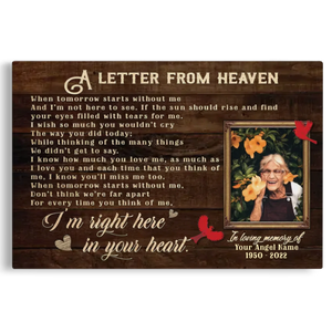 Personalized Canvas Prints, Custom Photo And Name, Memorial Gift, Sympathy Gifts, Remembrance Gifts, Remembrance Gifts Dem Canvas